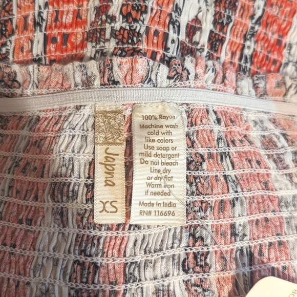 Japna ☆ NWT Women's XS Boho Floral Pleated Long Sleeve Top Flared Bottom - Picture 9 of 9